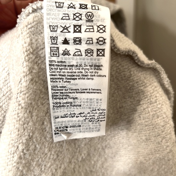 All Saints Logo Hoodie Sweatshirt Size XS in Gray Marl - Picture 6 of 6